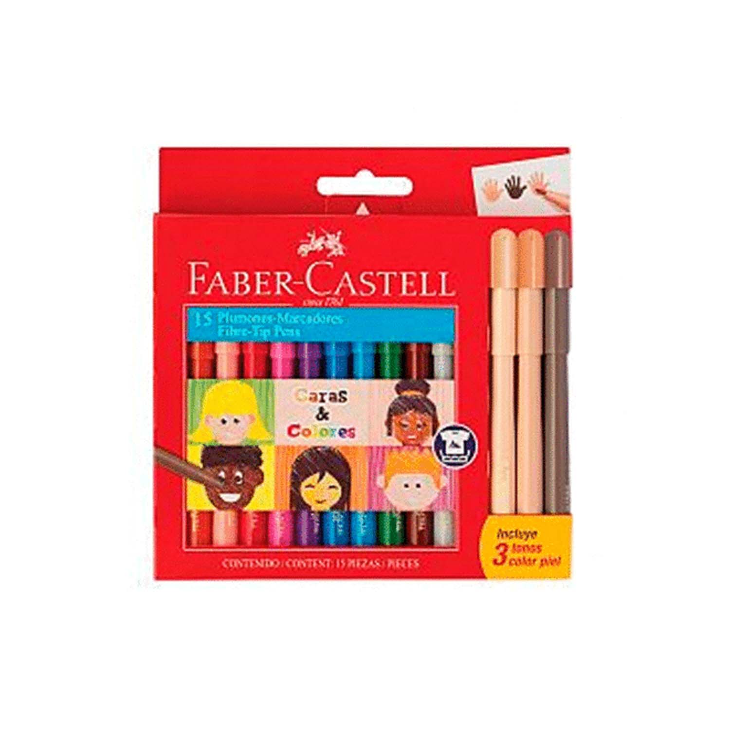FIBRA FABER CASTELL FIESTA X 12UNI. + 3 CARAS Y COLORES